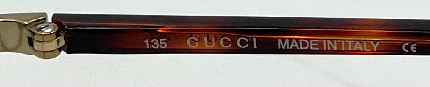 Gucci Gg1681 840 Vintage Deadstock Eyeglass Frame Gold Tortoise 135 Italy