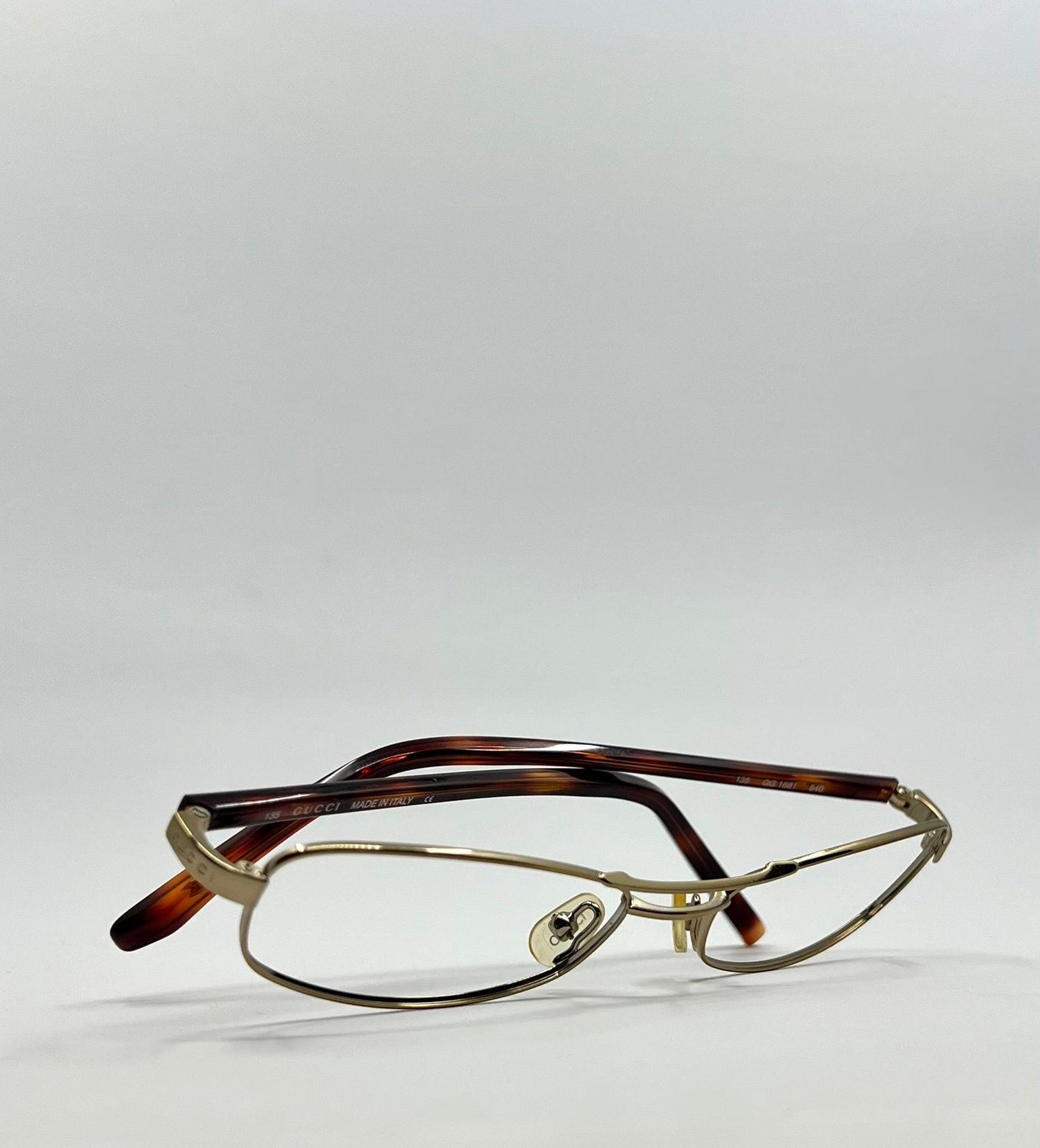 Gucci Gg1681 840 Vintage Deadstock Eyeglass Frame Gold Tortoise 135 Italy