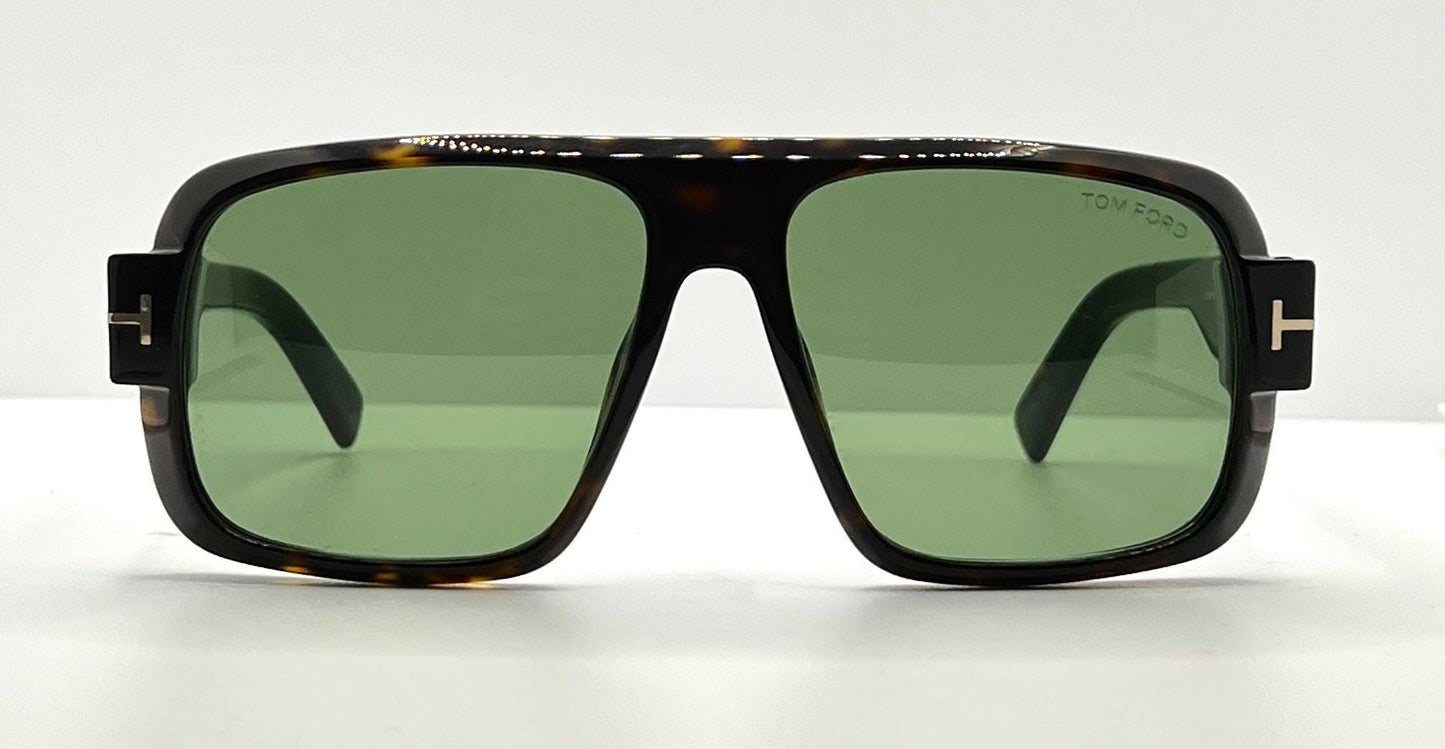 Tom Ford Turner Tf1101 Eco 52N 58-15 140 Tortoise Green Lens-Full Kit-New-Italy