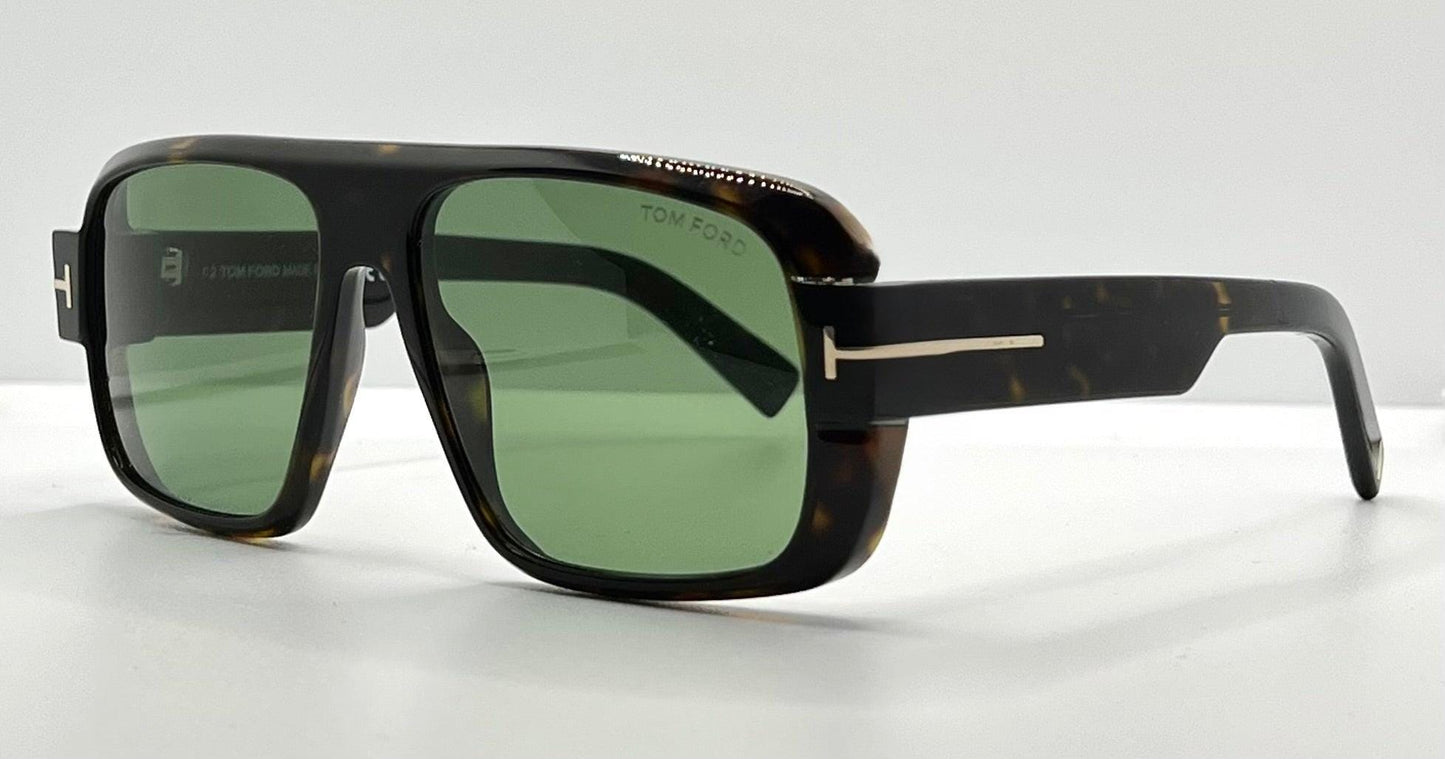 Tom Ford Turner Tf1101 Eco 52N 58-15 140 Tortoise Green Lens-Full Kit-New-Italy
