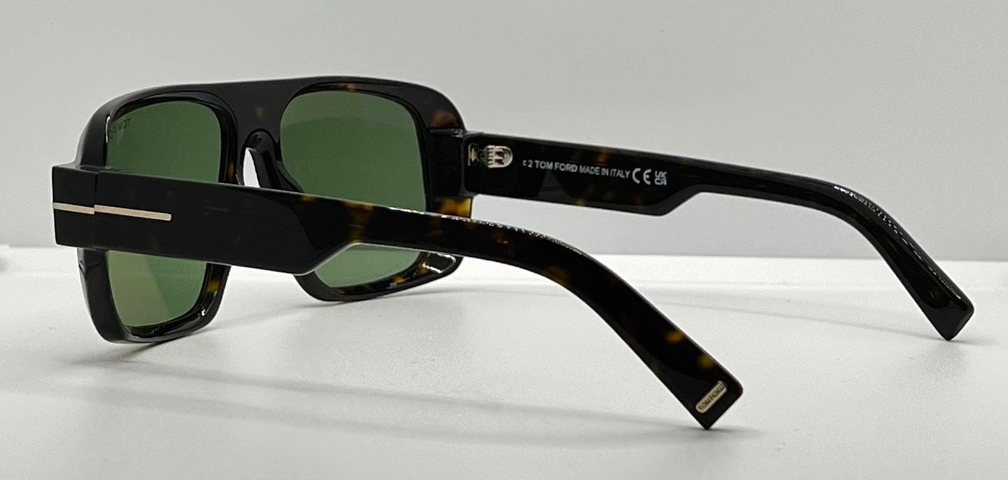 Tom Ford Turner Tf1101 Eco 52N 58-15 140 Tortoise Green Lens-Full Kit-New-Italy