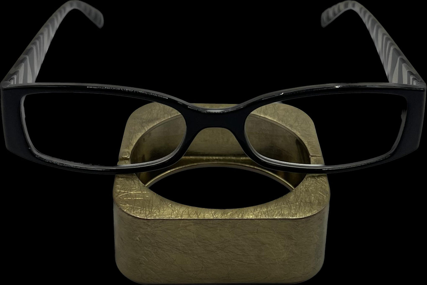 Black & Clear Half Frame Women’s Rectangular Lightweight Reading Glasses. Mag 1.0 -+2.50