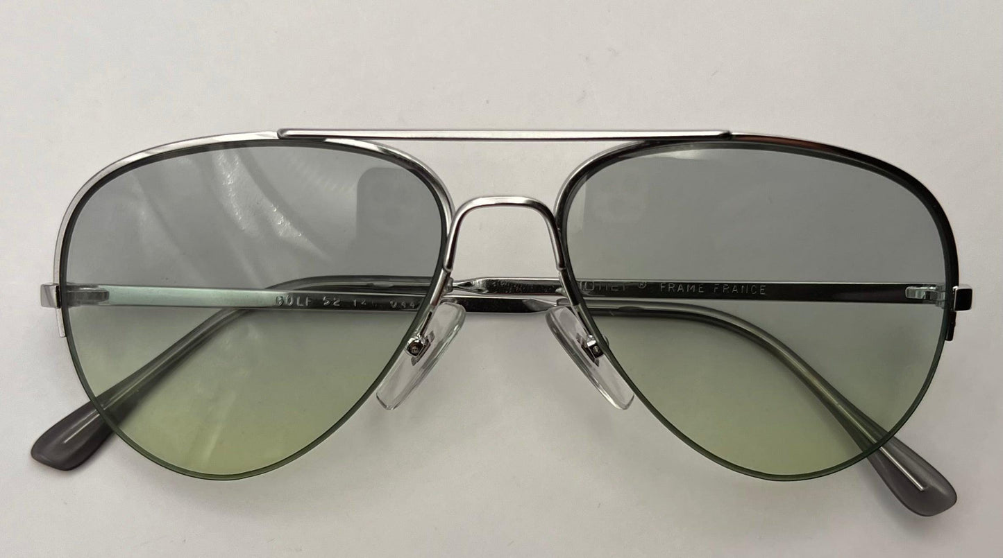 Vintage Half-Rim Metal Frame With Brand New Berko’S Designs Custom Gradient Lenses