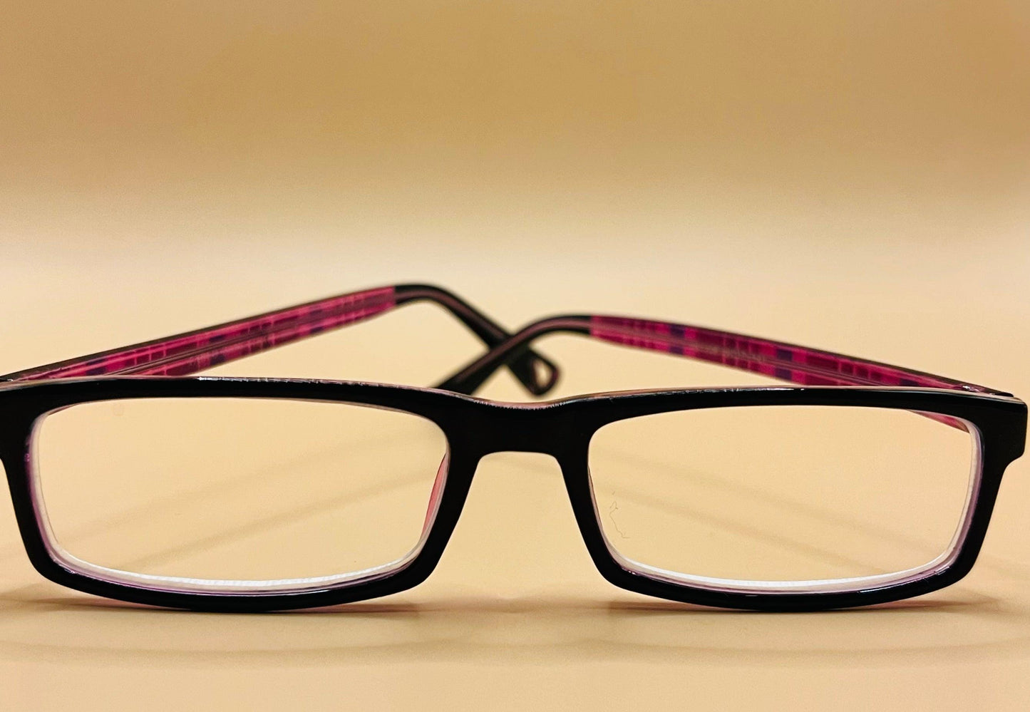 Pablo Zanetti Geometric Narrow Reading Glasses | Rectangular Frames | Solid Frame Front | Colorful Plaid Arms