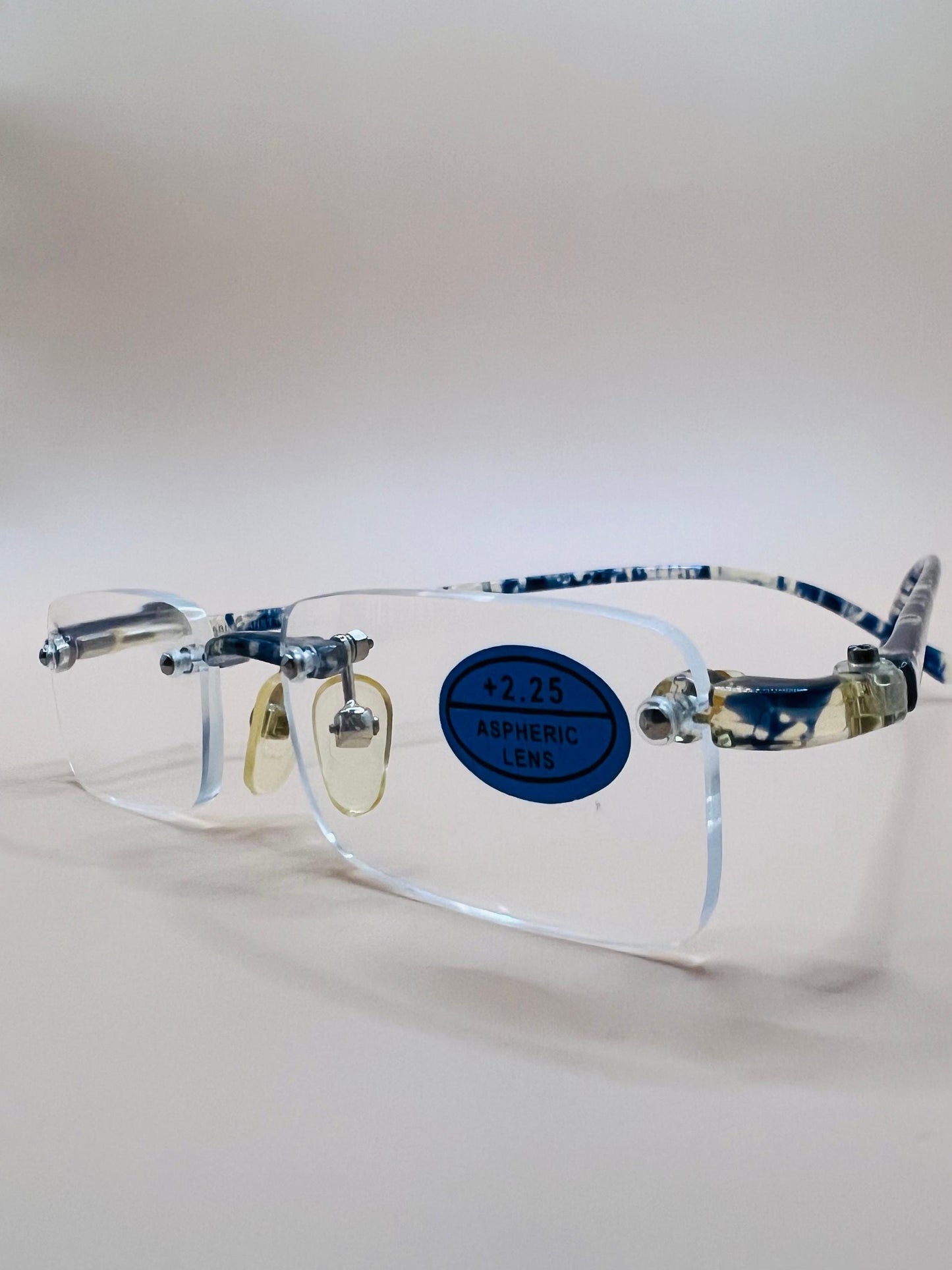 Pablo Zanetti Unisex Reading Glasses | Frameless Rectangular Aspheric Lens