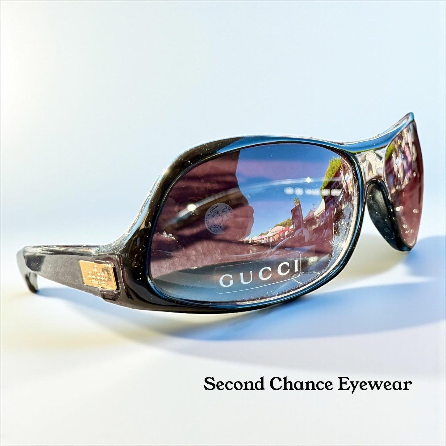 Gucci Gg 1414|S 807 Black Wraparound Sunglasses 67Mm-Y2K Vintage Deadstock-Full Kit