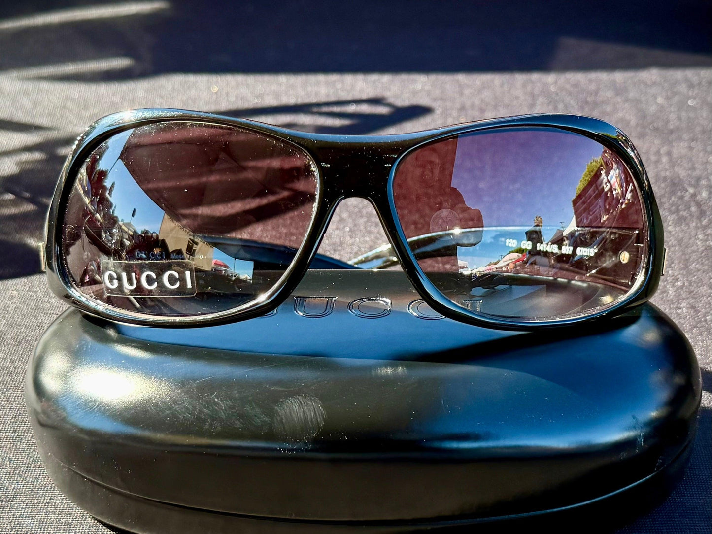 Gucci Gg 1414|S 807 Black Wraparound Sunglasses 67Mm-Y2K Vintage Deadstock-Full Kit