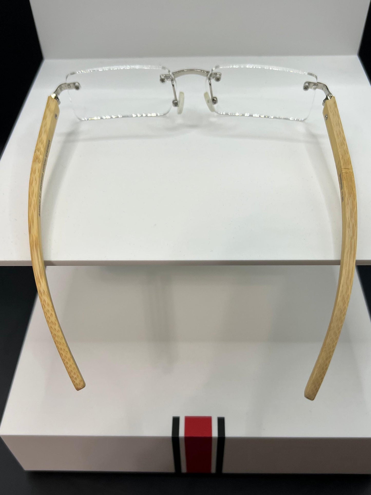Georgio Caponi Genuine Bamboo Wood Unisex Rimless Readers +1.0 & 1.5. Brand New