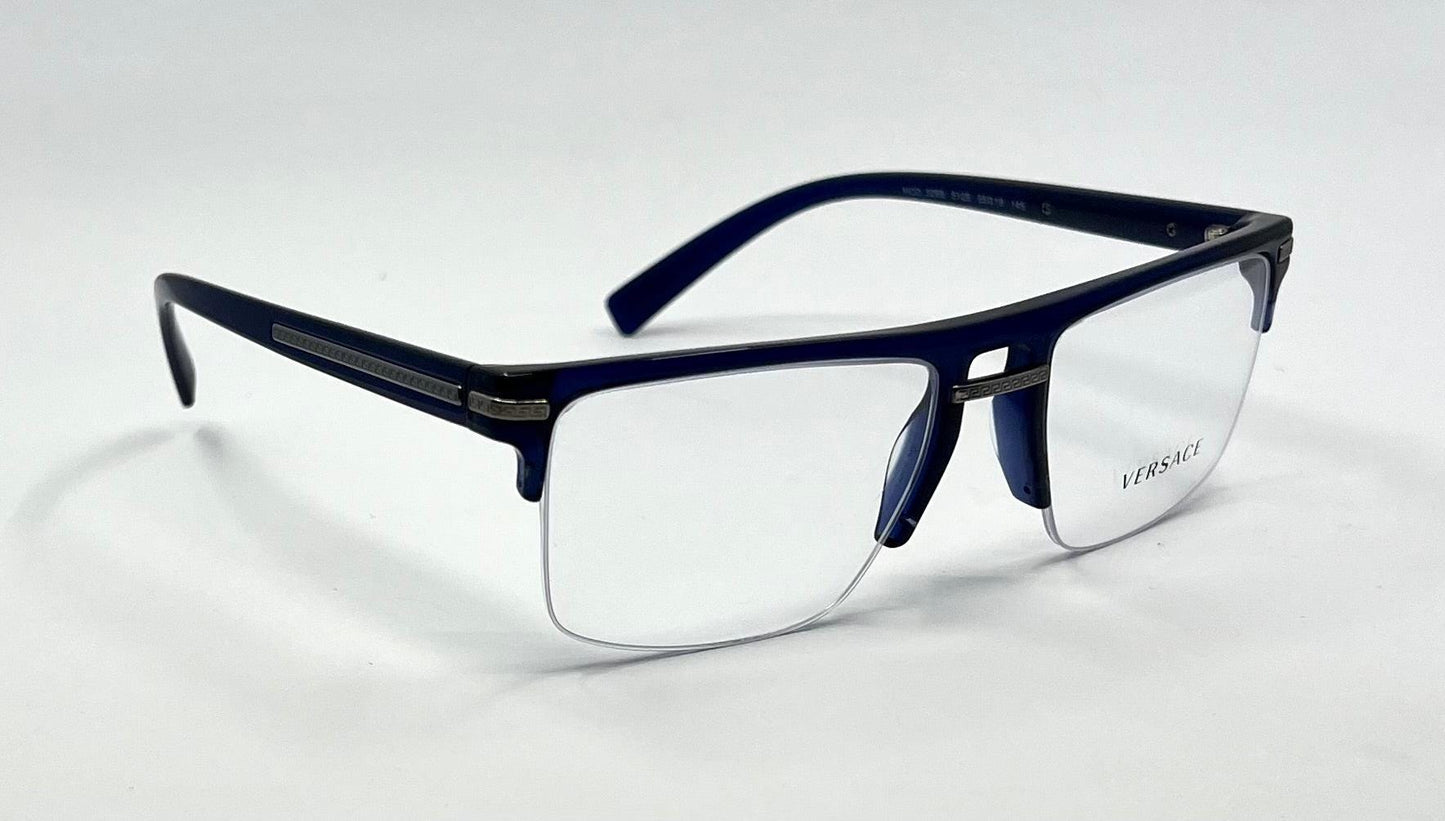 Versace 3269 5125 Blue Semi Rimless Eyeglasses 55mm -Italy-Deadstock|Unworn