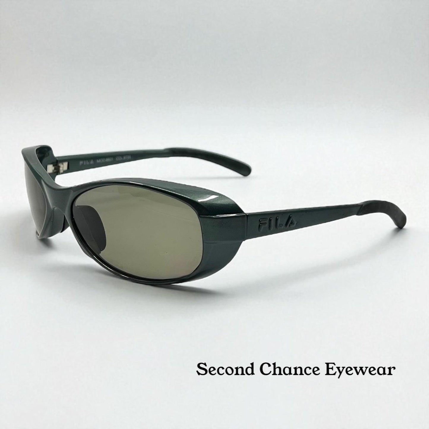 Fila 8501 Vintage Sunglasses-Made In Italy By De Rigo-Y2K Oval Wraparound-Col.9724