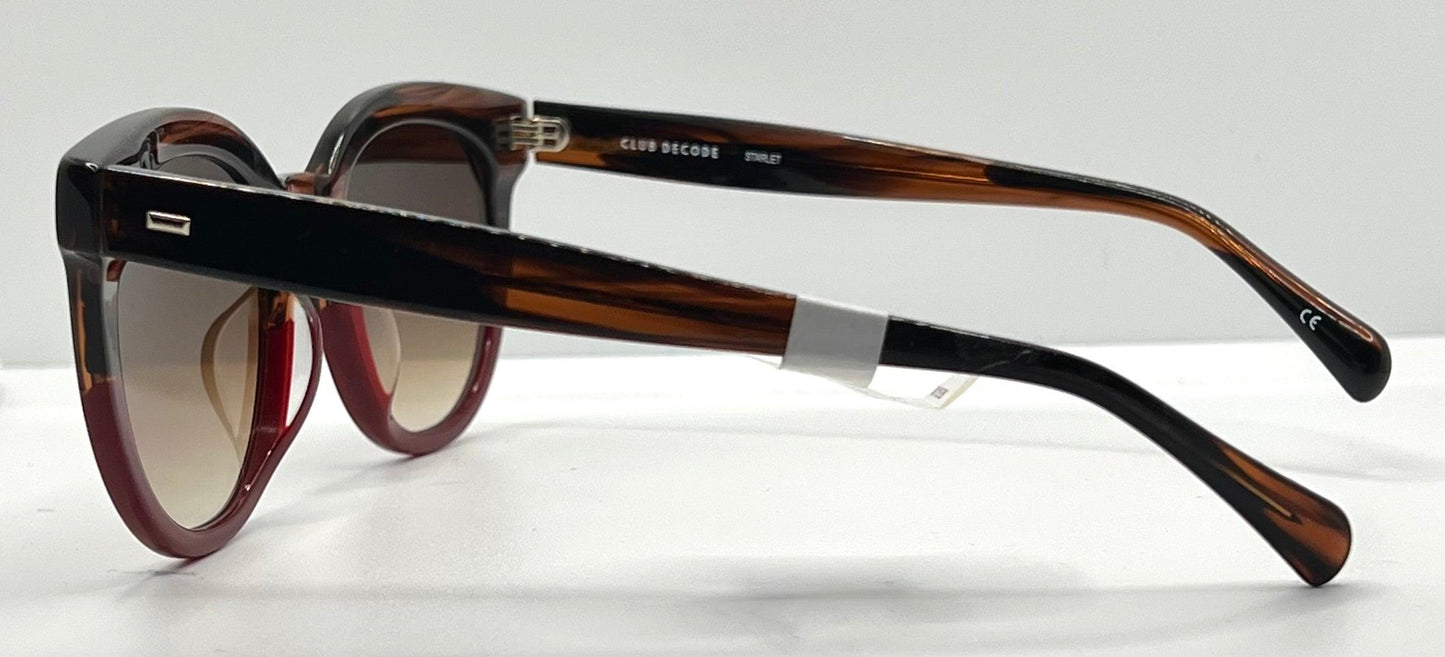 Club Decode Starlet Bur|Tort Sunglasses-Gradient Lenses-52Mm-New W|Case