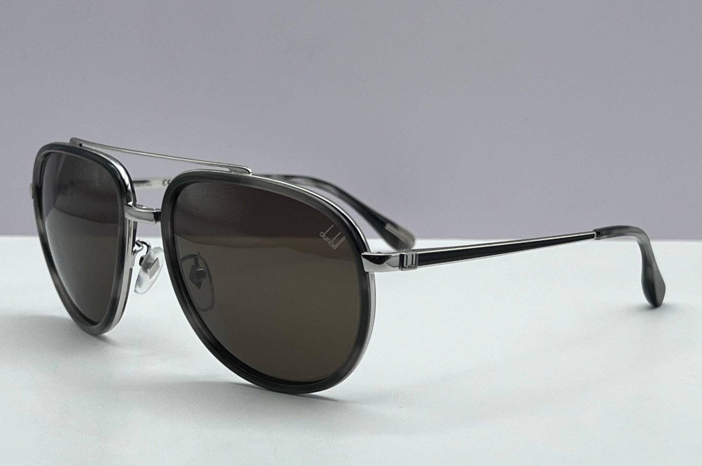 Dunhill Pilot Sunglasses-*3P Sdh133 0579-Silver Havana-Dbl Bridge-100% Authentic