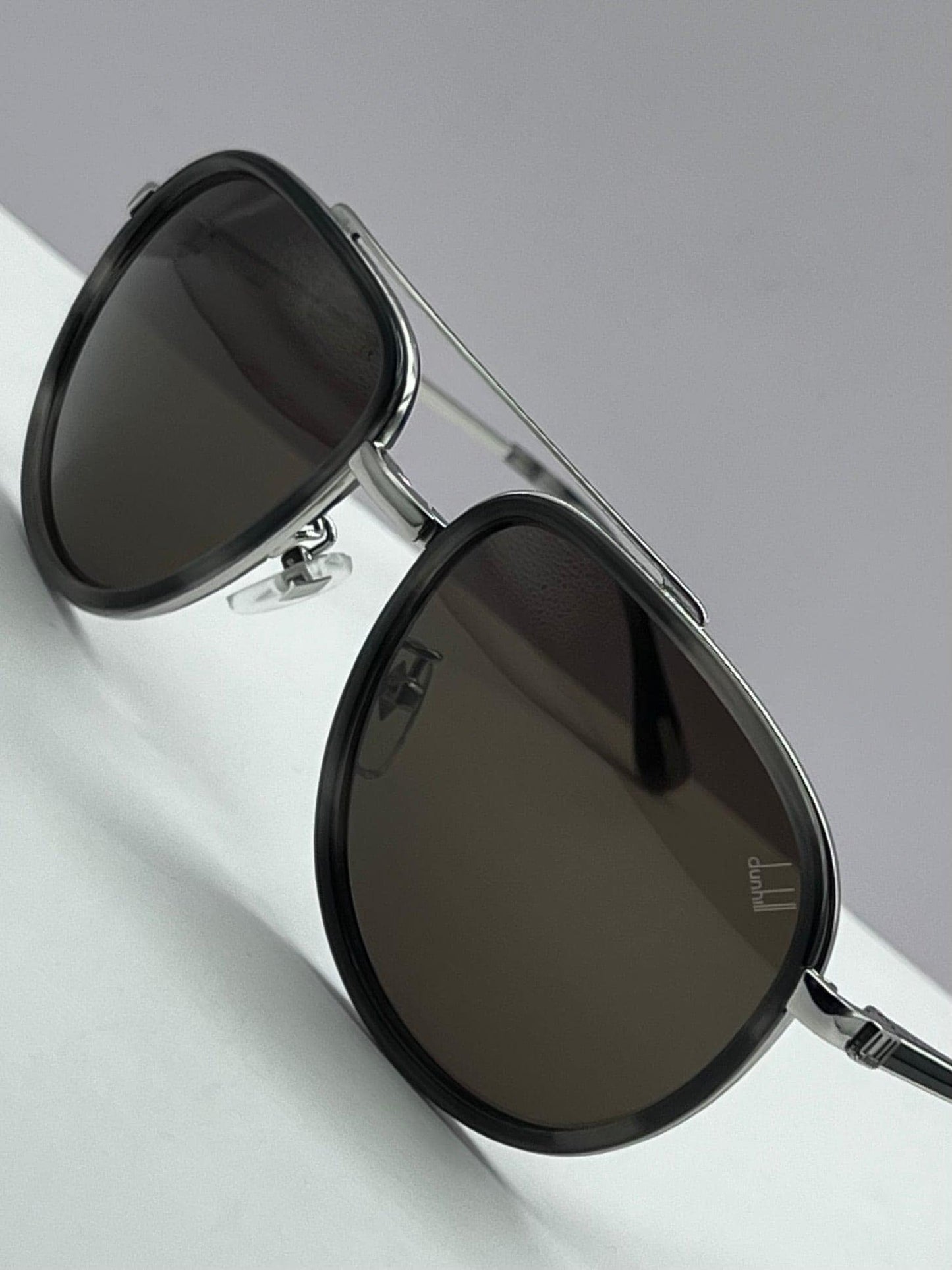 Dunhill Pilot Sunglasses-*3P Sdh133 0579-Silver Havana-Dbl Bridge-100% Authentic