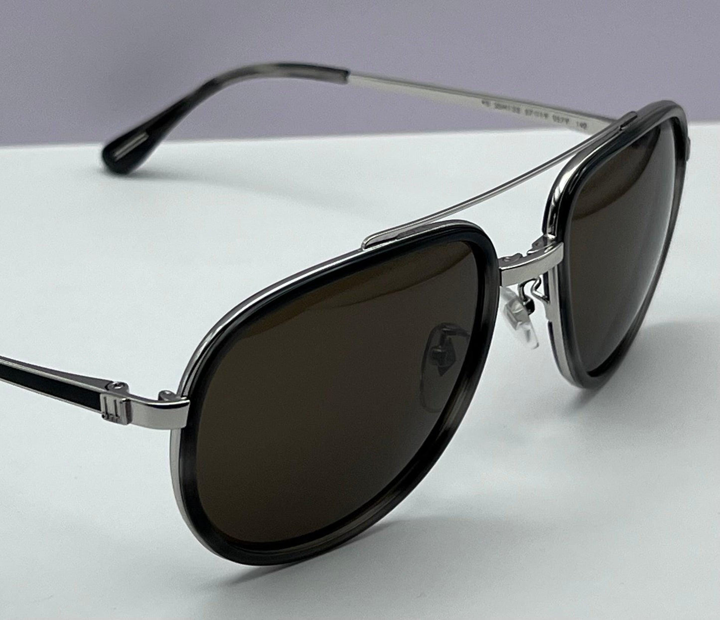 Dunhill Pilot Sunglasses-*3P Sdh133 0579-Silver Havana-Dbl Bridge-100% Authentic