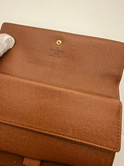 Louis Vuitton Vintage Monogram Long Wallet Clutch Brown-Authentic-France