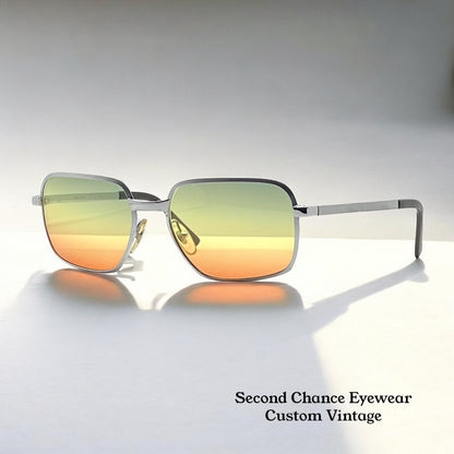 FAIRFIELD FO66-Vintage Sunglasses-Chrome Frame w/New, Custom Tri-Gradient Lenses-Deadstock-France 66mm