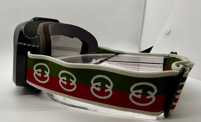 Gucci Web Stripe Ski Goggles-Black GG Logo-Deadstock Full KitaAlpine Capsule-Rare