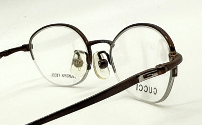 GUCCI GG 2660 7PR Y2K Vintage Half-Rim Oval Optical Frames – Italy