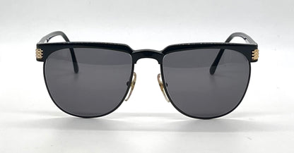 Christian Dior 2393-Vintage Black Gold Browline Sunglasses-Original/Full Kit-Germany