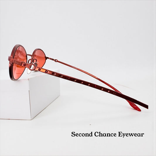 Christian Dior CD 3088 Red Metal Sunglasses w/New Red Tinted Custom Lenses