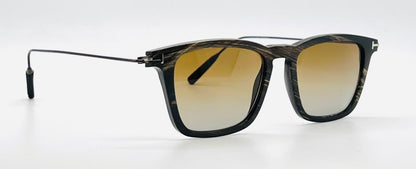 Tom Ford TF5851-P Black Horn New Zeiss Polarized Gradient Lenses Full Kit Italy