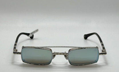 Brand New Philippe V X2 Titanium Rectangle Glasses | Yellow Lenses | Mirrored Silver Clip-On | Made in Japan