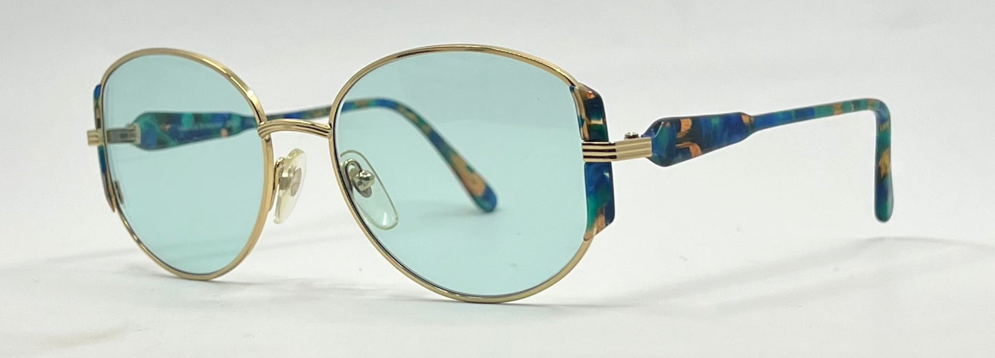 Maurice St Michel Vintage Italian Sunglasses-New Solid  Aqua Custom Tinted Lenses