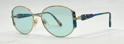 Maurice St Michel Vintage Italian Sunglasses-New Solid  Aqua Custom Tinted Lenses