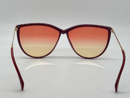 Silhouette SPX M 1703 C1349 Vintage CAT EYE Sunglasses w/New Red to Yellow Gradient Custom Lenses-60mm