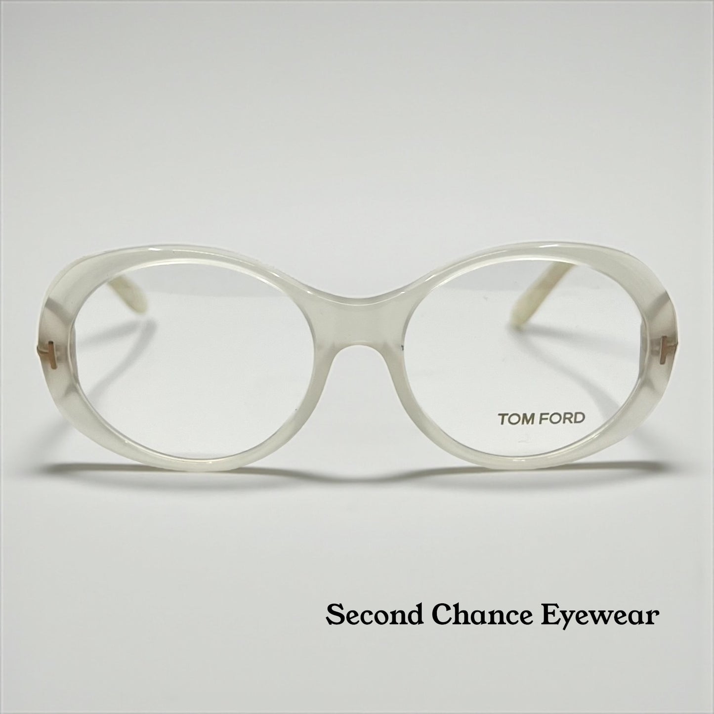 Tom Ford TF5246 024 Ivory Pearl Oval Eyeglasses 53-17-140 Italy Deadstock