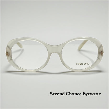 Tom Ford TF5246 024 Ivory Pearl Oval Eyeglasses 53-17-140 Italy Deadstock
