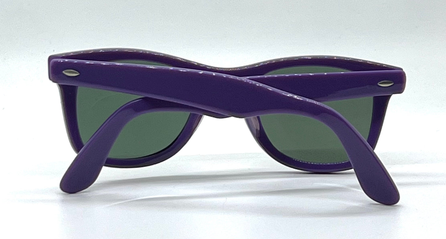 Vintage Handmade USA Purple Acetate Sunglasses Original B&L Green Lenses NOS