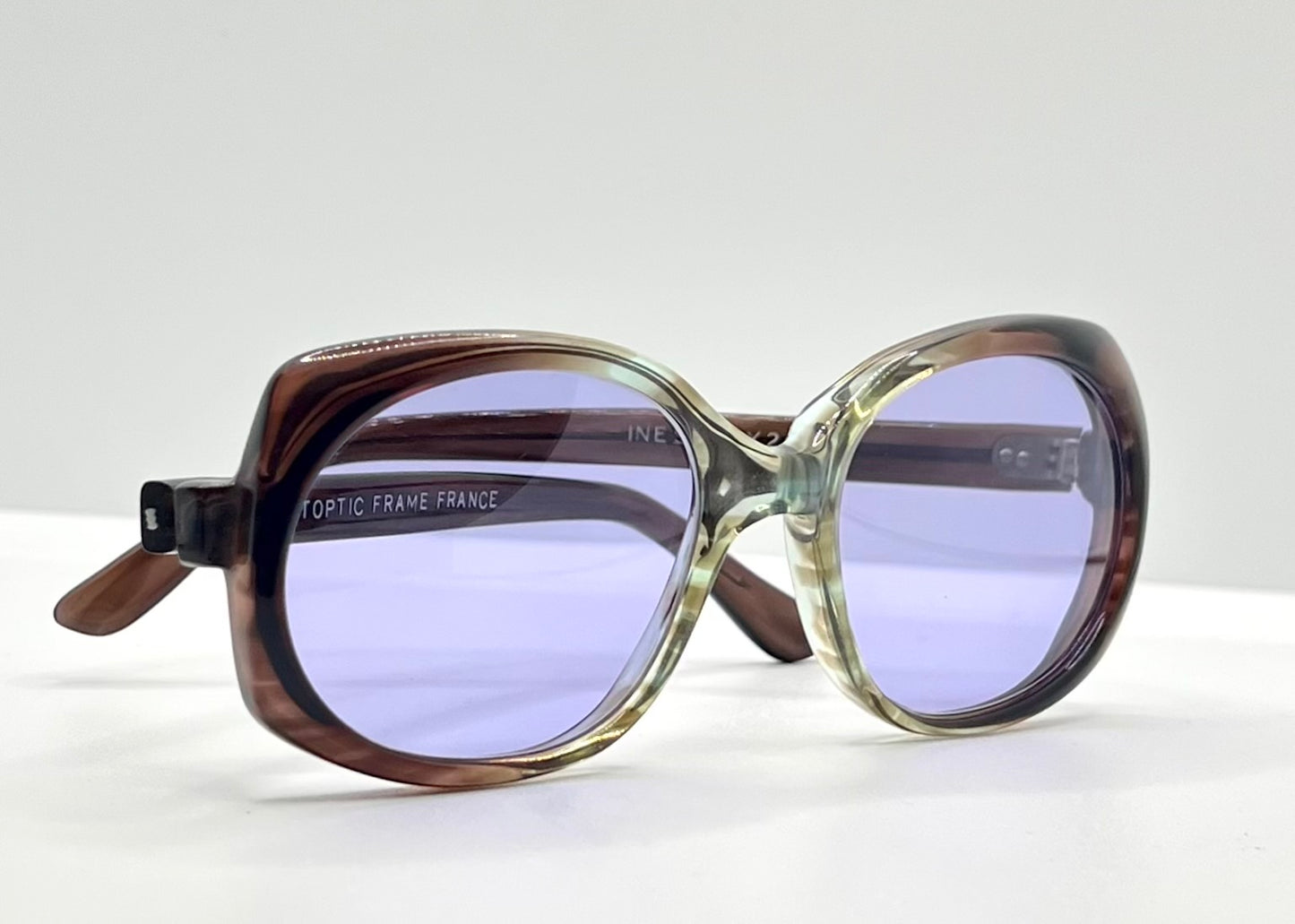 ARTOPTIC INES 52-20 – Vintage French Butterfly Sunglasses w/New, Custom Violet Lenses-Deadstock