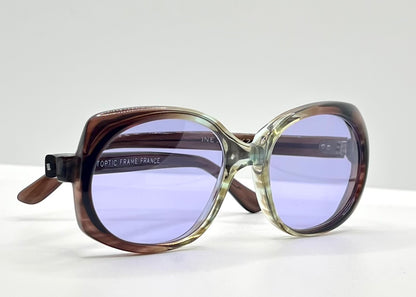 ARTOPTIC INES 52-20 – Vintage French Butterfly Sunglasses w/New, Custom Violet Lenses-Deadstock