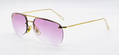 Gucci GG1292/S Gold Unworn Vintage Aviator Full Kit Custom Pink Lenses