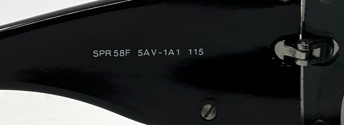 Prada SPR 58F Shield Sunglasses 5AV-1A1 Black Silver Full Kit Italy