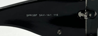 Prada SPR 58F Shield Sunglasses 5AV-1A1 Black Silver Full Kit Italy