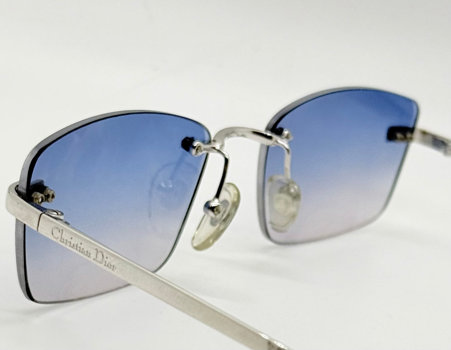 Christian Dior Tiger Rimless Vintage Sunglasses-New Gradient Custom Lenses-58mm-Unworn