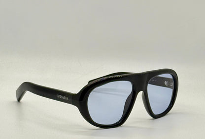 Prada SPR C05 Oversized Shield Sunglasses Black Unworn Full Kit Italy