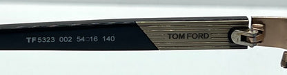 Tom Ford TF5323 002 Black/Gold Sunglasses w/New Blue Custom Lenses-New/Unworn-Full Kit