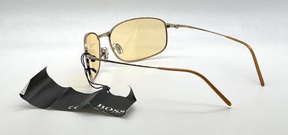 Hugo Boss Hb5774 Titanium Aviator Sunglasses Amber Lens Deadstock Japan