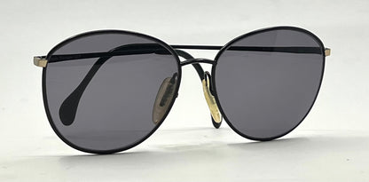 Zeiss 6595 4202 Vintage Sunglasses-New Solid Black Second Chance Custom Lenses-Unworn