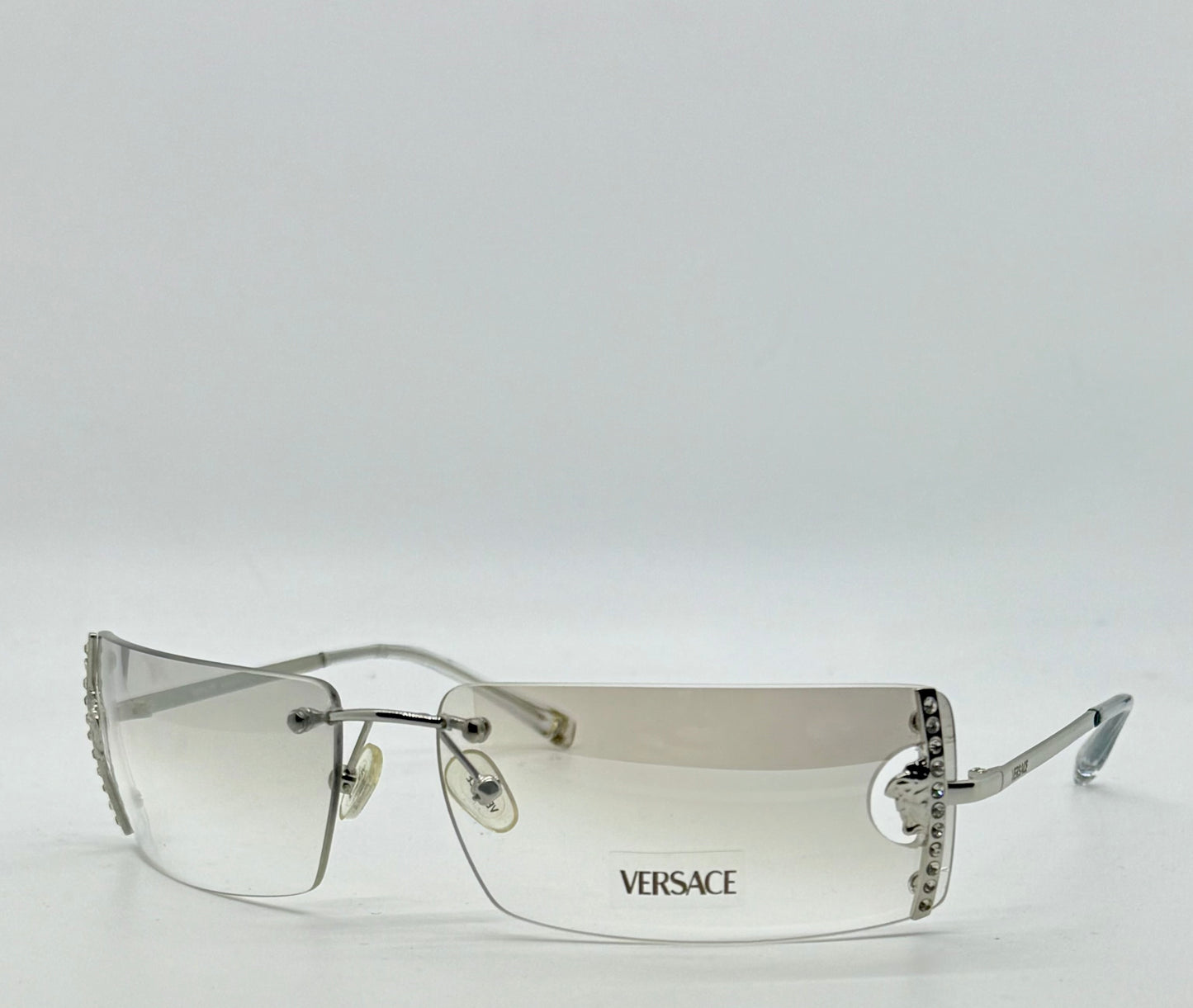 Versace N29/H 030/539 VINTAGE Rimless Shield Sunglasses-Deadstock/Collectible -UNWORN-Italy
