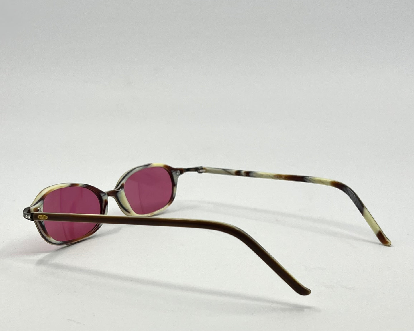 Valentino Vintage Sunglasses w/New Solid Pink Custom Tinted Lenses-Italy-Unworn