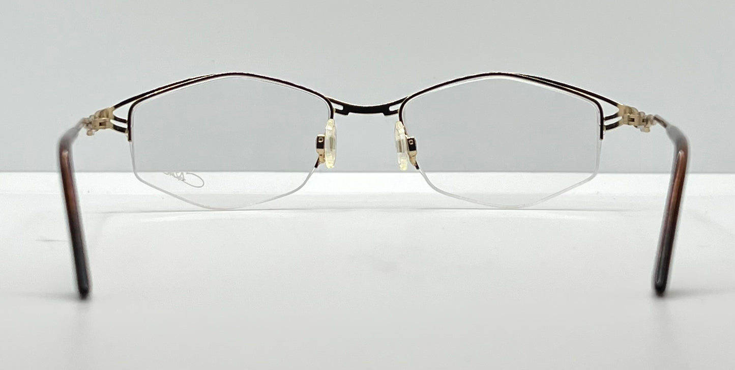 CAZAL 446 COL. 225 Vintage Eyeglass Frame-Made in Germany-Gold & Bronze Wire Semi-Rimless