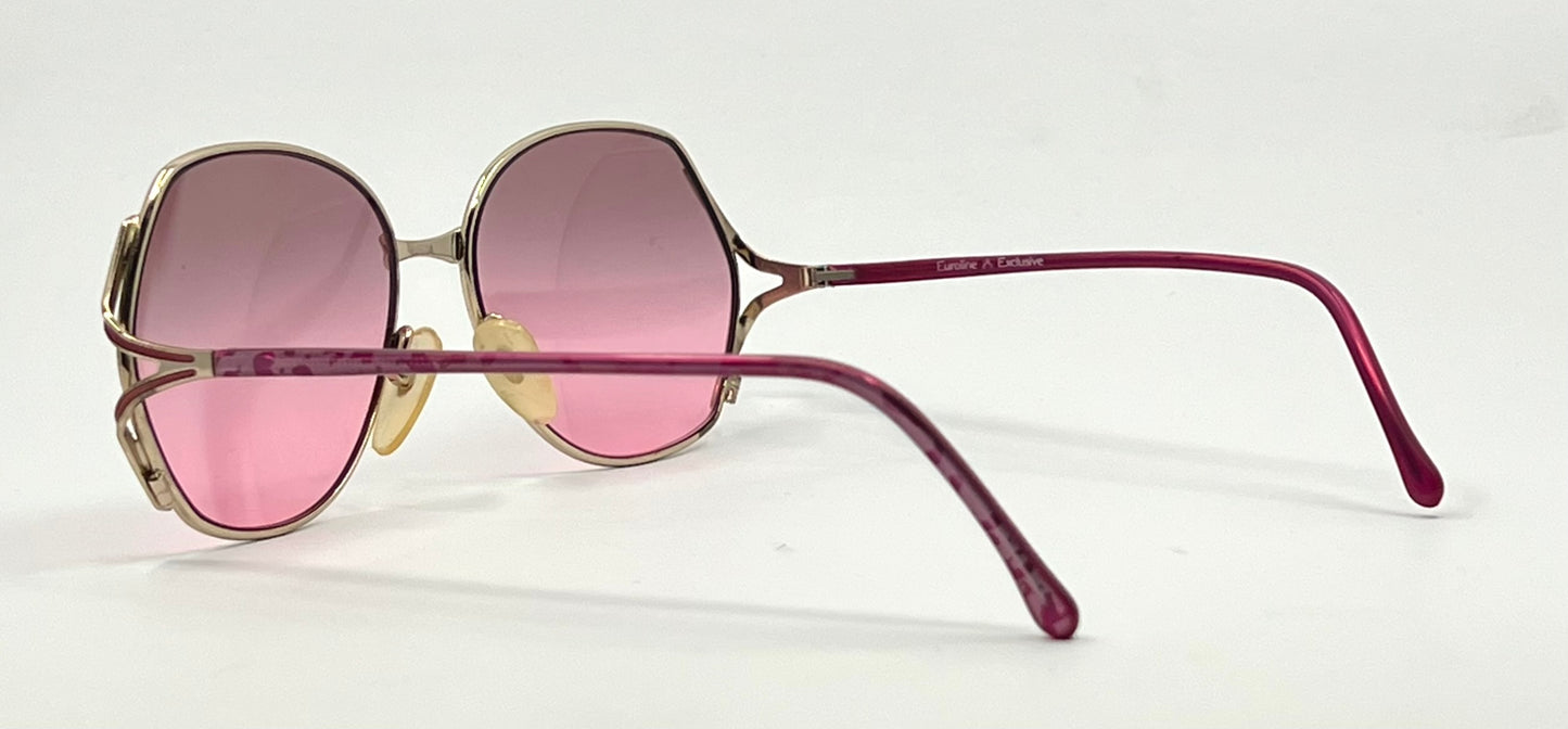 Euroline Exclusive 469 0V55 Vintage Sunglasses-New Pink/Gold Custom Gradient Lenses