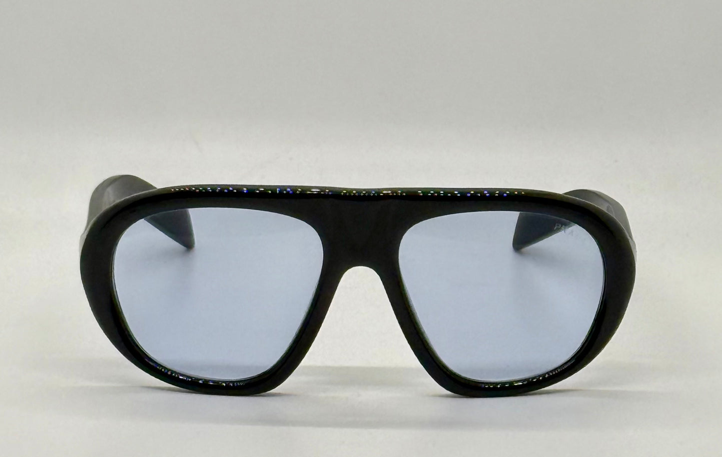 Prada SPR C05 Oversized Shield Sunglasses Black Unworn Full Kit Italy