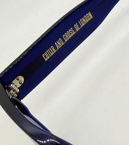Cutler and Gross M1016 CNB Sunglasses w/New Solid Soft Plum/Purple Tint Custom Lenses-Rare Blue-56mm-Handmade in Italy