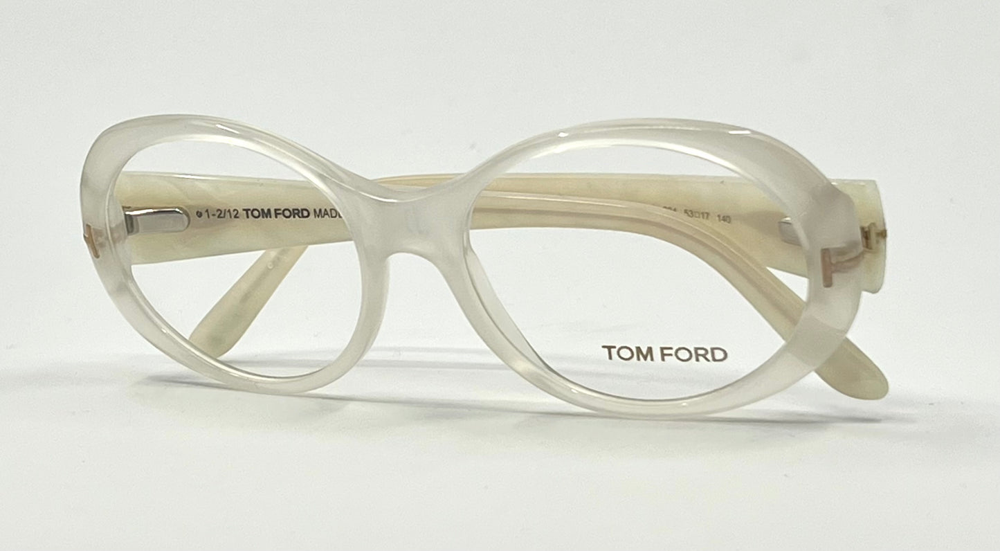 Tom Ford TF5246 024 Ivory Pearl Oval Eyeglasses 53-17-140 Italy Deadstock