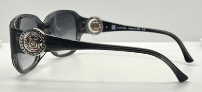 Sasura S202 Sunglasses Black 56-17 Spinner Temple Design Made in Italy NOS